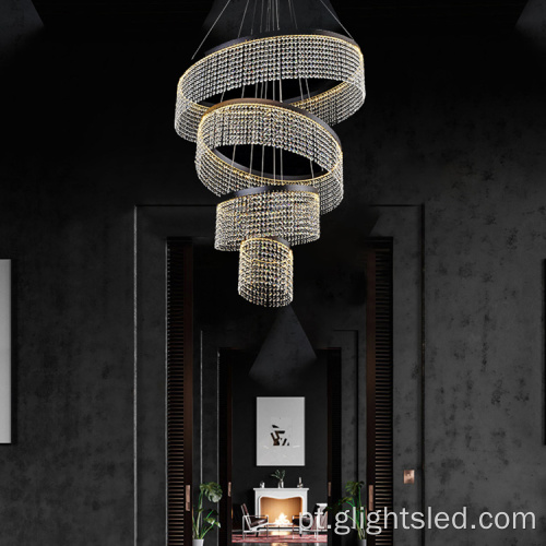 Lustre de luz pendente moderno de cristal de luxo personalizado